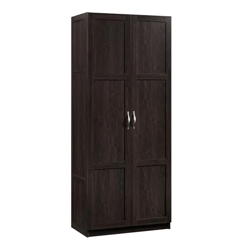 Sauder Storage Cabinet/ Pantry cabinets, 29.61 " x D: 16.02 " x H: 71.50", Cinnamon Cherry finish - color: Cinnamon Cherry