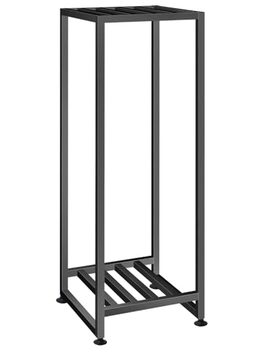 Plant Stand Indoor Outdoor, Wrought Iron Plant Stands 2 Tier Heavy Duty | Metal Pedestal Stand Decorative Flower Stand for Patio Garden Deck Living Room - size: 31''
