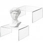 RattanView 2 Pcs 7 x 7 Inch Large Acrylic Risers Display Stands 5 mm Thick Acrylic Shelf Riser Showcase for Collectibles Jewelry Cupcakes Food Figures Perfume Cabinet (Clear) - color: Clear, size: 7 x 7 Inch, 5 mm