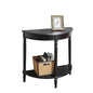 Convenience Concepts French Country Half-Round Entryway Table with Shelf, Black - color: Black