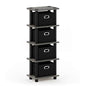 FURINNO Turn-N-Tube LACi 4-Bins System Rack, French Oak Grey/Black - color: French Oak Grey/Black, size: 4-Bins