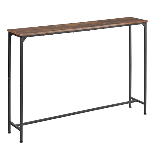 Console Table, Narrow Entryway Table, Thin Sofa Table, Behind Couch Table,for Hallway, Bedroom, Living Room, Foyer, 9.4 x 47.2 x 31.5 Inches, Rustic Brown - size: 9.4" W x 47.2" D, style: Ordinary