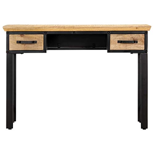 vidaXL Writing Table 43.3"x19.6"x29.9" Solid Mango Wood | Plenty of room to keep your stuff organized, Made from solid mango wood, Shiny finish mixes style with functionality