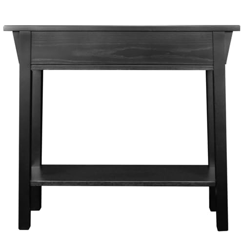 Leick Home Mission Console Table, Solid Wood, 1 Storage Drawer, Bottom Display Shelf, Narrow Depth, Easy-Assembly, For Living Room/Hallway, Slate Black, 30 in L x 10 in W x 28 in H, 9057-SL - color: Black