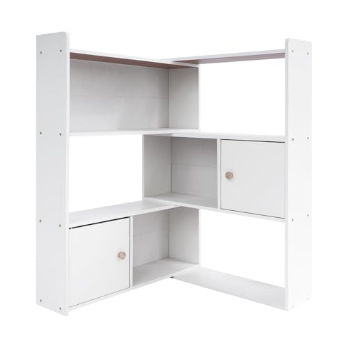 Open Shelf Low Bookcase, Extendable Length, 3 Tier Wooden Bookshelf Freestanding Organizer Display Shelf for Bedroom Living Room Office Study Small Space (Warm White) - color: Warm White