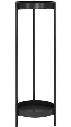 30" Plant Stand, 2 Tier Metal Flower Plants Holder with 2 Removable Display for Indoor or Outdoor,Pot Plant Planter Display(30 X 10in,Black) - color: Black