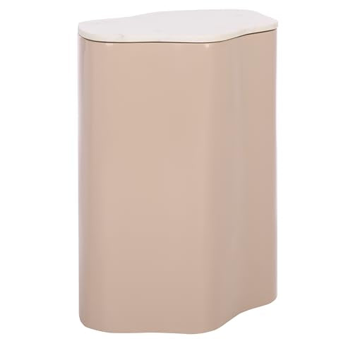 SAFAVIEH Home Collection – Kanon Taupe Base & White Marble Top Accent Table, Sculptural Modern Design, Fully Assembled (ACC3235A) - color: White/Taupe