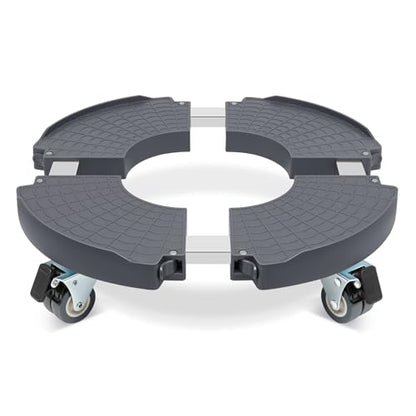 W B D WEIBIDA Round Dolly with Wheels Heavy Duty, Adjustable Pot Dolly 16-20 Inch, Large Plant Mover Indoor Outdoor, Muti Functional Rolling Dolly Cart for Trash Can, Keg, Drum, Barrel - color: Gray
