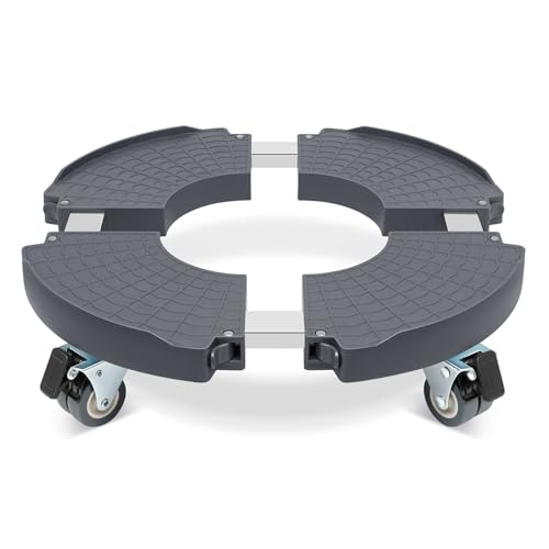 W B D WEIBIDA Round Dolly with Wheels Heavy Duty, Adjustable Pot Dolly 16-20 Inch, Large Plant Mover Indoor Outdoor, Muti Functional Rolling Dolly Cart for Trash Can, Keg, Drum, Barrel - color: Gray