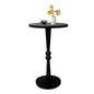 Small Side Table, Drink Table for Small Spaces, Modern Accent Table Martini Table with Solid Wood Leg, Round End Tables Living Room for Bedroom and Office (Black) - color: Black