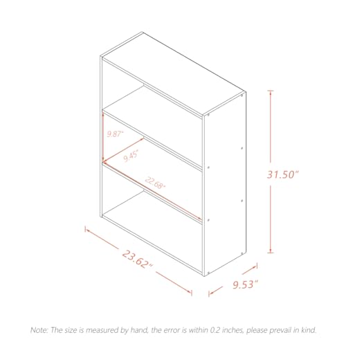 NELYE Basic Open Shelf Bookcase - 3-Tier Wooden Cube Storage Shelves Split Bookshelf, Oak - color: Oak, size: 3-Tier