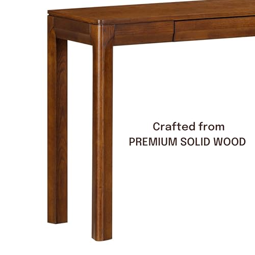 NTC Flow 47-Inch Console Table, Modern Solid Wood Entryway Table with Hidden Drawer, Waterproof & Heat Resistant, Narrow Table for Hallway, Living Room & Foyer, Dark Walnut - color: Dark Walnut, size: 47 Inch, style: Console