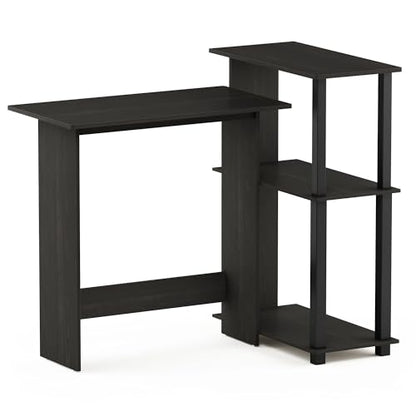 Furinno Abbott Corner Computer Desk with Bookshelf, Espresso/Black - color: Espresso/Black