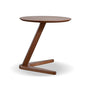 Furniture of America Lucian Mid-Century Modern Solid Wood Brown Round Side Table with V-Shape Base, Minimalistic Bedside Table for Living Room, Office, Home, Walnut