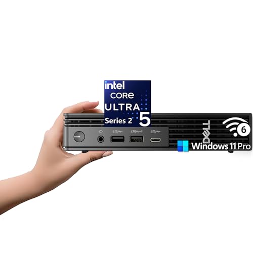 Dell Pro Micro Plus Desktop AI PC, Mini Bussiness Computer 14-Core Intel Ultra 5 235T up to 5.0GHz, 13 Tops NPU, 64GB DDR5 RAM, 1TB PCIe SSD, Wi-Fi 6 Bluetooth, Supports 4 Monitors, Windows 11 Pro