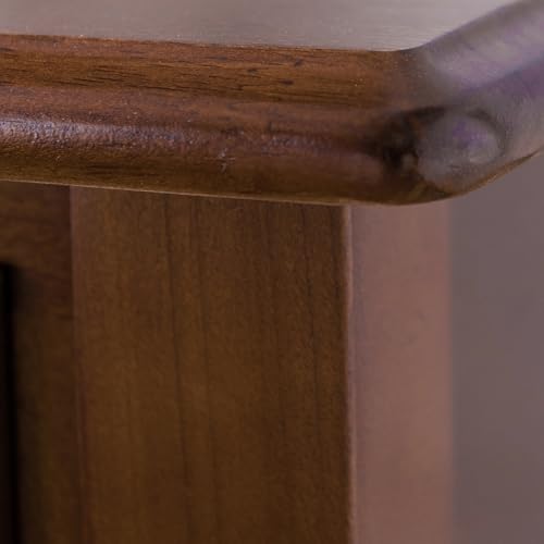 Leick Home Coastal Console Table, Solid Wood, with Drawer and Shelf, for Entryways, Hallways, and Living Rooms, Pecan Brown, 20027-PC - color: Pecan, size: 1 Drawer