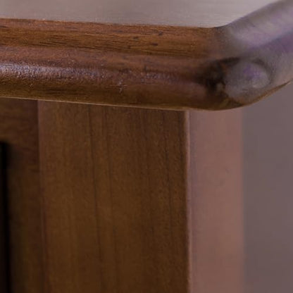 Leick Home Coastal Console Table, Solid Wood, with Drawer and Shelf, for Entryways, Hallways, and Living Rooms, Pecan Brown, 20027-PC - color: Pecan, size: 1 Drawer