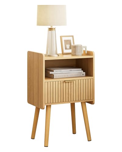 Night Stand, Modern Side Table, Small Nightstand, Wood Bedside Table with Storage Drawer End Table for Bedroom,Living Room,Office,Oak - color: Natural