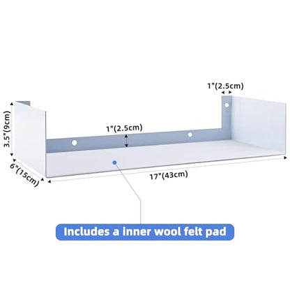 U Shape Floating Shelves Wall Mount Metal Bookshelf CD DVD Storage Display Shelves, White Set of 4