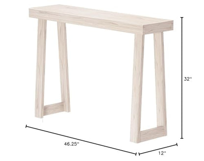 Plank+Beam Classic Console Table, 46 Inch, White Sand | Non-Toxic Finishes, Versatile Design, Elegant Details, Easy Assembly, Quick Setup, Solid Wood - color: White Sand Wirebrush, size: 46" Console Table