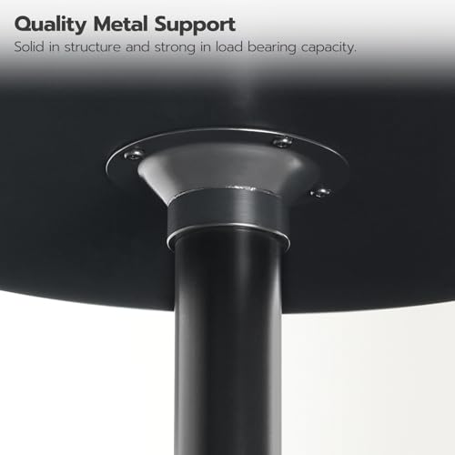 HOOBRO 2 Pcs Round Bar Table, 35" Tall Pub Table, with Non-Slip Base for Narrow Space, Bar Height Table for Kitchen, Easy to Assemble, Black BB57BTP201 - color: Black