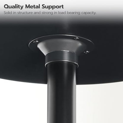 HOOBRO 2 Pcs Round Bar Table, 35" Tall Pub Table, with Non-Slip Base for Narrow Space, Bar Height Table for Kitchen, Easy to Assemble, Black BB57BTP201 - color: Black