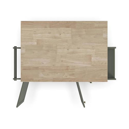 Homestyles Mobile Kitchen Island Cart with Wood Top and Dropleaf Breakfast Bar, 18" D x 53.5" W x 36" H, Green - color: Green