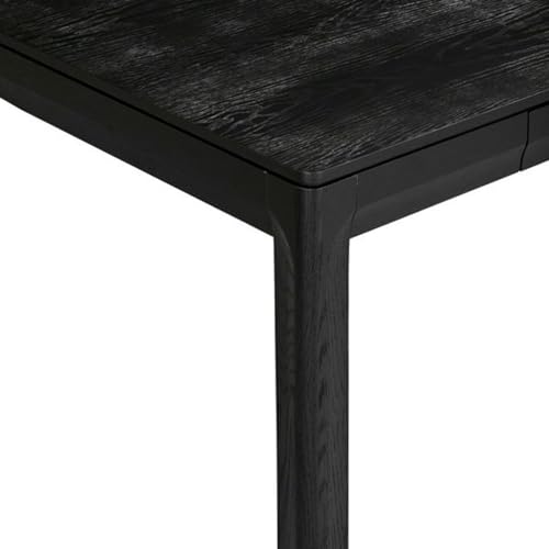 NTC Flow Modern Wooden Rectangle Desk Table with Hidden Drawer – Waterproof & Heat Resistant, Burnt Black - color: Burnt Black, size: 47 Inch, style: Desk