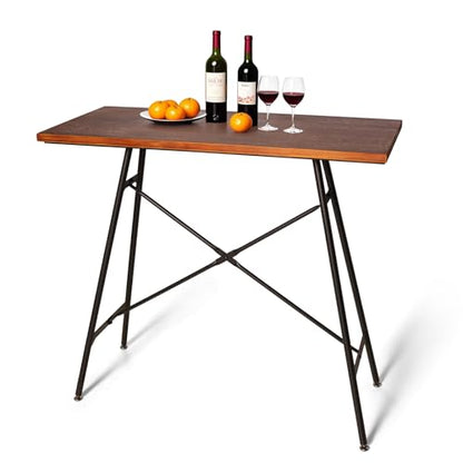 LOKKHAN Modern Industrial Table - 45.3” L x 41.34” H - Rectangular Desk for Home Office, Dining, Side Table - Writing Desk with Cross Bracing - Compact Multipurpose Study, Computer, Craft Workstation