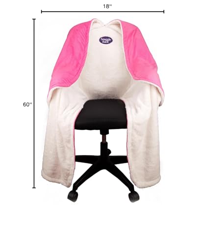 The Original Office Chair Blanket by SnuggleBack; Cozy Comfy Office Desk Chair Wrap Attaches for Hands-Free Warmth. Stay Warm In The Winter or Summer. (Raspberry Pattern Fleece) - color: Raspberry Pattern Fleece