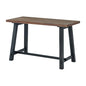 Alaterre Furniture Adam 48 in. Solid Pine Wood Desk, Rustic Industrial Style with Distressed Black Sawhorse Legs, Natural Wood Finish, Home Office Workstation, 48 in. W x 23 in. D x 30 in. H - size: 48"W