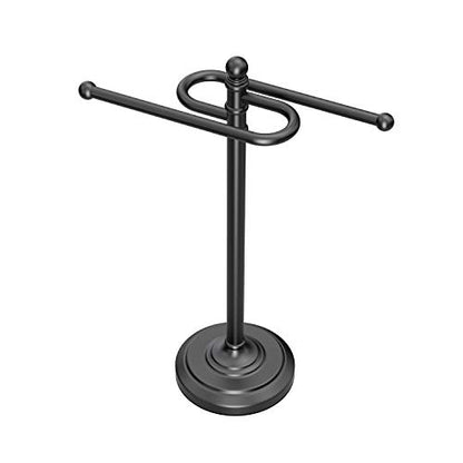 Gatco 1546MX Modern Round Base Freestanding Countertop S Style Towel Holder, Matte Black / 14.25" H x 8" W S-Shape Countertop Towel Rack/Hand Towel Holder for Bathroom, Kitchen - color: Matte Black