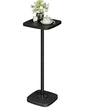 Small Side Table, Drink Table for Small Spaces, Square Martini Table with Pedestal, for Living Room, Bedroom, Black TBZ24BB - color: Black