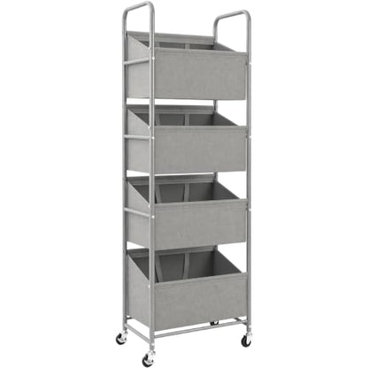 STO STO 4-Tier Vertical Rolling Laundry Hamper, Removable Bags, Gray Faric | 160L Capacity, Space-Saving Vertical Design, Rust-Resistant Steel Frame, Lockable Wheels, Ideal for Apartments & Small Spaces - color: Gray Faric, size: 4-Tier