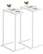 TUTOTAK C Shaped End Table, Small Side Table, Set of 2, 28.7 inch Tall Couch Table, Sofa Table, Living Room, Bed Room, White TB01BW0712 - color: White