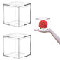 KissYou Acrylic Display Box with Lid 2 Pieces Clear Square Cube Jewelry Storage Contanier Wedding Candy Boxes - size: 2.56 x 2.56 x 2.56 Inch