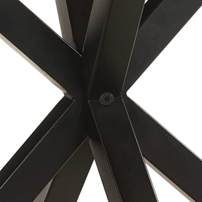 Industrial Solid Acacia Wood Side Table 26.8x26.8x22 Inches with Powder Coated Iron Legs, End Table for Living Room - color: Solid Acacia Wood