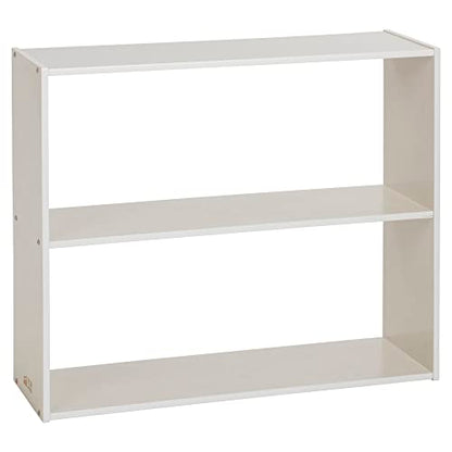 ECR4Kids Streamline 2-Shelf Double-Sided Storage Cabinet, 30in, Double-Sided Display, White Wash - color: White Wash