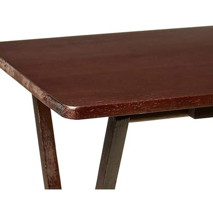 Folding TV Tray Table for Indoor Use - 19" x 14.5" x 26" Snack Table, Side Table, or Laptop Desk - Made of Solid Rubberwood with Walnut Finish - Compact, Sturdy, and Portable - 1 Piece