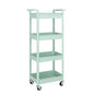 MIOCASA Utility Rolling Cart with Detachable Tray Top, 4-Tier Kitchen Storage Organization, Art Cart with Wheels for Office, Classroom, Living Room, Kitchen, Bathroom, Green, Plastic - size: 4-Tier, style: Green