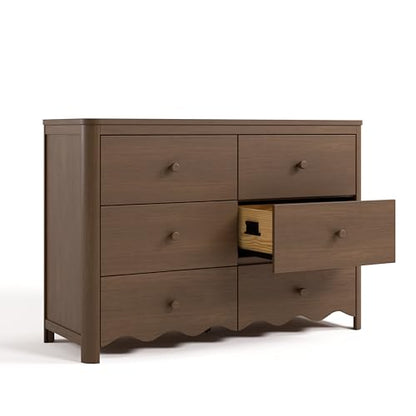 Storkcraft Casablanca 6 Drawer Dresser, Hazelnut | GREENGUARD Gold Certified, Brown Dresser for Bedroom, Kids & Nursery Storage Chest, Safety Interlocking Drawers, Kids Bedroom - color: Hazelnut, style: 6 Drawer Dresser