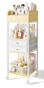 TidyStash Rolling Cart with Drawers 4-Tier Storage Cart with Large Drawers, Heavy-Duty Steel Frame and Wood Shelves Organizer for Makeup, Skincare Bathroom Kitchen Dorm Vanity Home Supplies - style: Tall - Double Drawer
