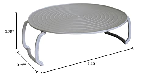Microwave Multipurpose 4 in 1 Tray Stand Rack Splatter Guard Carry Tray Stacking Shelf (1, Gray) - color: Gray