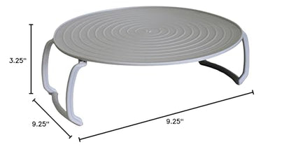 Microwave Multipurpose 4 in 1 Tray Stand Rack Splatter Guard Carry Tray Stacking Shelf (1, Gray) - color: Gray
