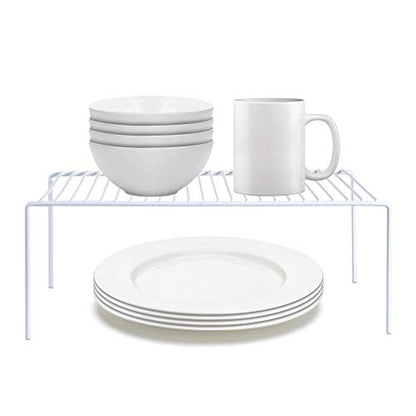 Redrubbit Large (15.7 x 9.4 Inch) Cabinet Storage Shelf Rack, Set of 6, Rustproof, Minimalist, White, Metal Steel, 6 Shelves, Kitchen, Bathroom, Bedroom, Freestanding, No Assembly Required - color: White