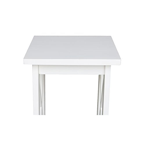 IC International Concepts, 36" X-Sided Plant Stand , Solid Real Wood, Sturdy Parawood, Snow White - color: Snow White, size: 12 inch W x 12 inch D x 36 inch H