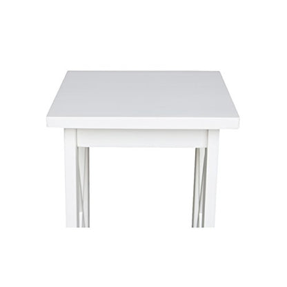 IC International Concepts, 36" X-Sided Plant Stand , Solid Real Wood, Sturdy Parawood, Snow White - color: Snow White, size: 12 inch W x 12 inch D x 36 inch H