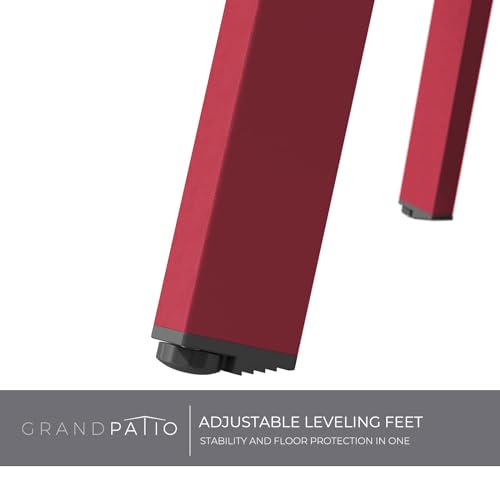 Grand patio Round Steel Patio Coffee Table Weather Resistant Nesting Tables Including One Large Side Table and One Small End Table, (Red, 2PC) - color: Red, style: 2 PC