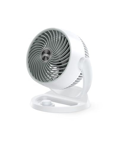 DREO Fan for Bedroom, 12 Inches, 70ft Powerful Airflow, 25db Quiet Table Air Circulator Fans for Dorm Room, 120° Adjustable Tilt, 3 Speeds, Desktop Fan for Home, Office, Kitchen - color: White
