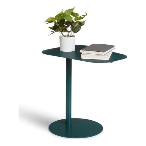 Pemberly Row Modern Metal End Table, 20 in H x 19.75 in W, C-Shaped Space-Saving Design, Green Powder Coat Finish, Durable Steel Construction, Compact Accent Table for Living Room or Small Spaces